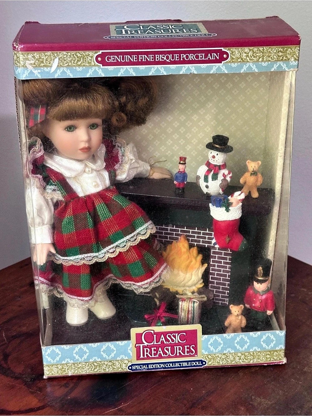 Classic Treasures Porcelain Holiday Doll Set NWT
